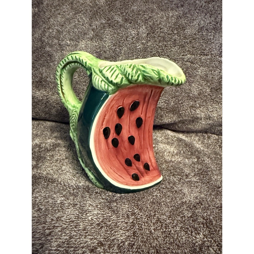 Watermelon Slice Pitcher Or Vase With Handle CBK Ltd‎ Serving 7.5" H Vintage